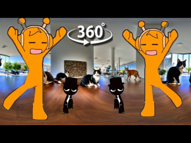 Sprunki dance in front of cats  I Incredibox Sprunki in 360º VR