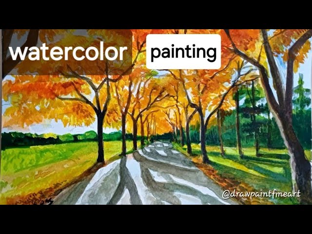 QUICK Landscape Painting with Watercolor | Watercolor Painting Tutorial