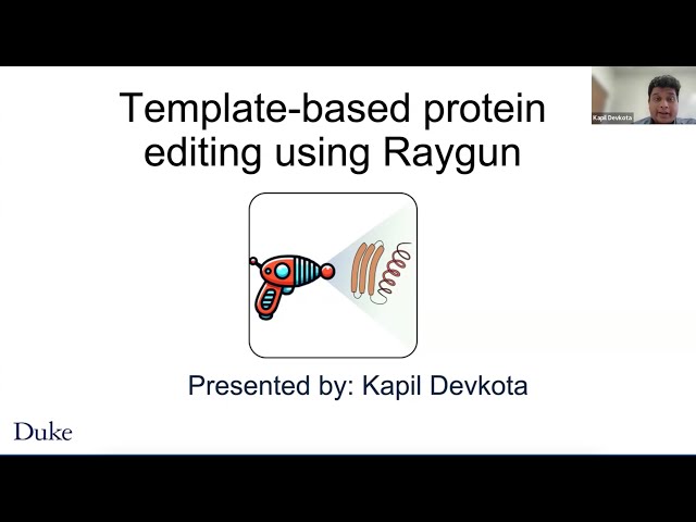 Template-based protein editing using Raygun