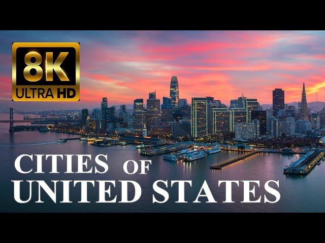 Flying over American Cities 8K Ultra HD Drone Video