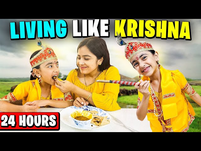 Living Like KRISHNA🦚😍| 24 HOURS CHALLENGE | Janmashtami Special | Krishna Janmashtami Vlog |