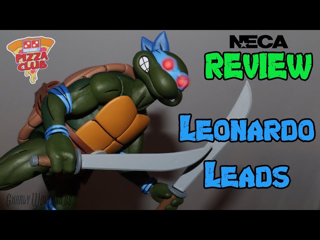 NECA Pizza Club Cartoon TMNT Leonardo Action Figure Review | LEONARDO LEADS