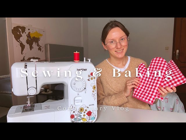 Sewing Kitchen Mitts & Baking Red Velvet Cake for Valentine's Day | Aesthetic Silent Vlog