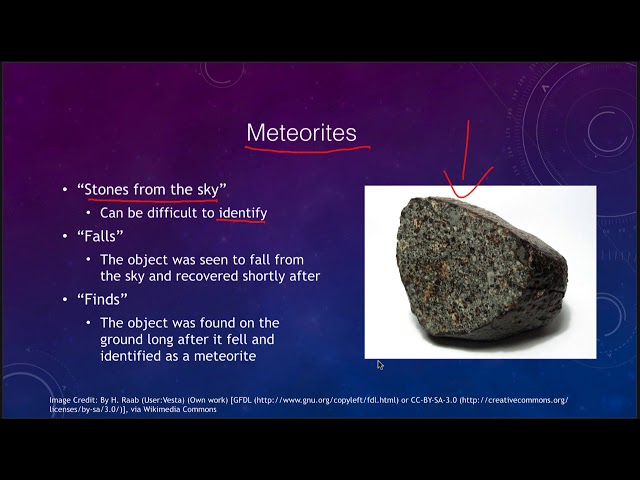 Lesson 14 - Lecture 1 - Meteors & Meteorites - 2020 - OpenStax