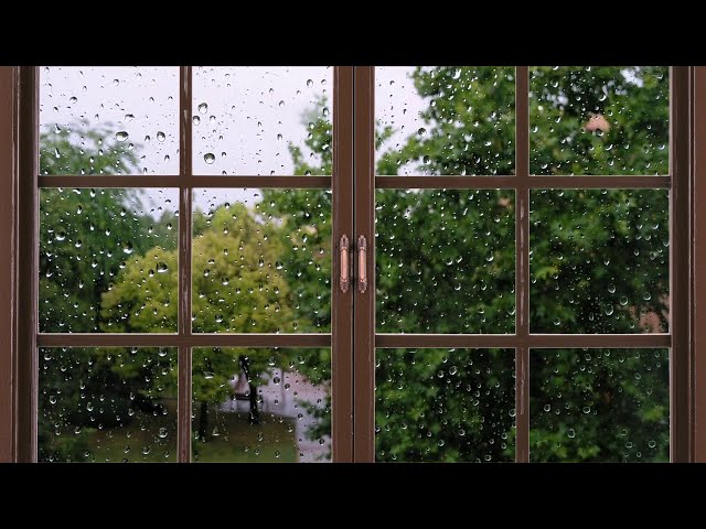 Rain sounds for sleep  Fall asleep instantly to sounds of heavy rain outside window at night