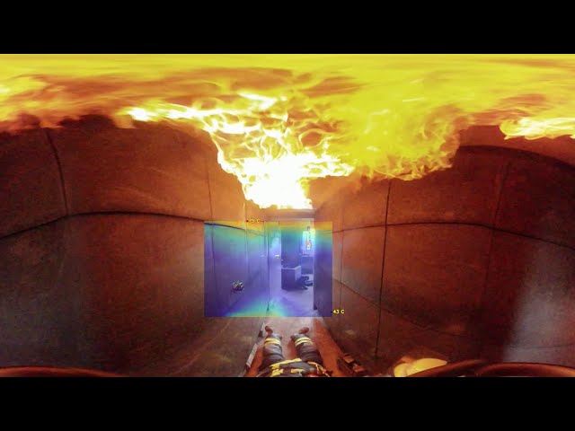 Thermal 360° micro drone:  Operational exercise under a fire roller at the Dortmund fire house