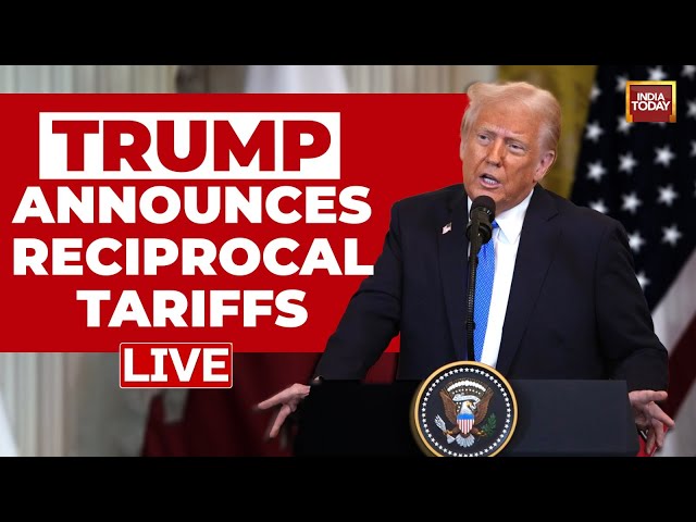 Donald Trump LIVE | Trump Holds Press Conference On Counter Tariff In Oval Office | US LIVE News