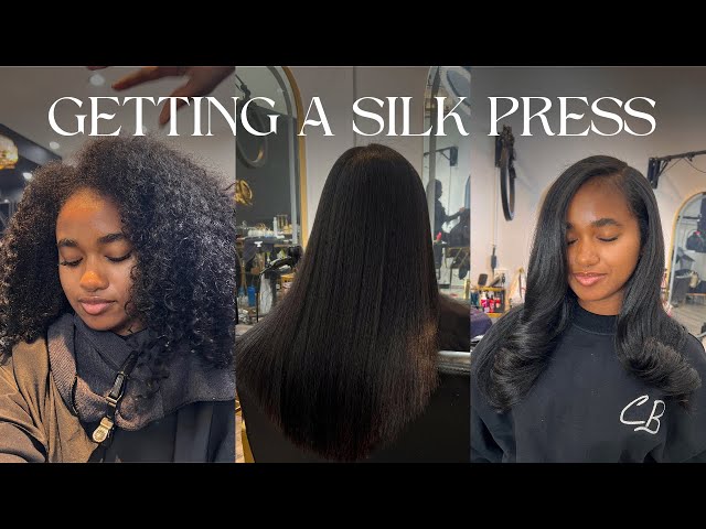 Hair vlog | Getting A Silk Press, My Full Natural Hair Salon Experience, From Curly To Straight Hair