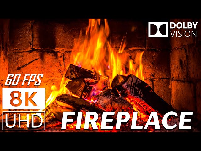 🔥 Cozy Fireplace 8K (8 HOURS). Fireplace with Crackling Fire Sounds. Crackling Fireplace 8K