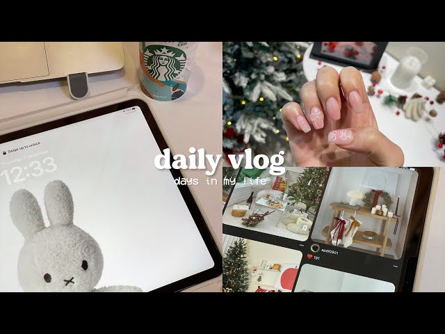 daily vlog: study with me, new nails, makeup unboxing, catching up with friends, back at home