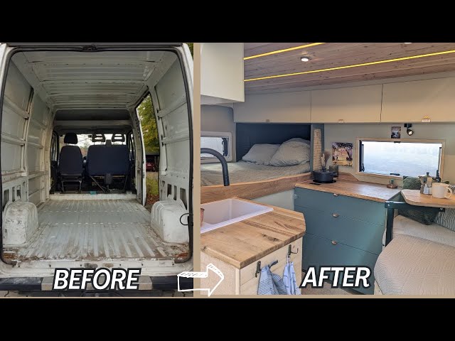 Budget friendly 4200€ Cheap Camper Van Conversion Easy Build Start to finish timelapse Vanlife