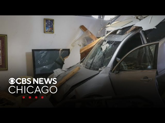 Driver crashes into living room in Lake in the Hills, Illinois