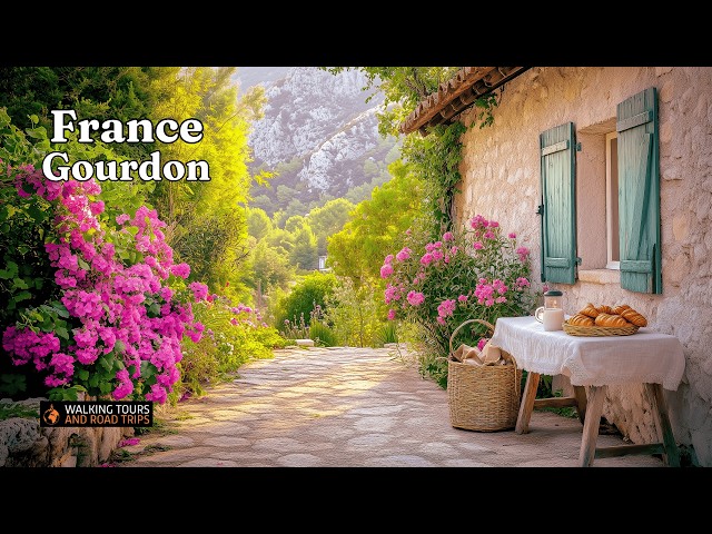 Relaxing Walk in a Beautiful Medieval Village - Gourdon France - ASMR 4K