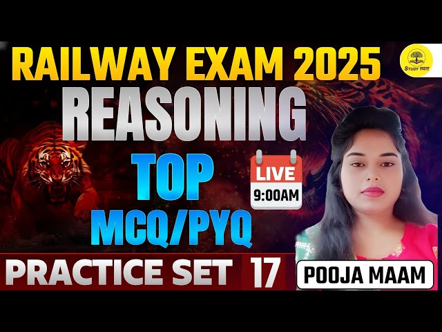 SSC RAILWAY EXAMS REASONING PRACTICE SET   #17       PREVIOUS & MOST EXPECTED  QUESTION POOJA MAM