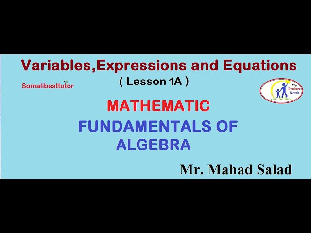 Lesson 2A Variables, Expressions and Equations