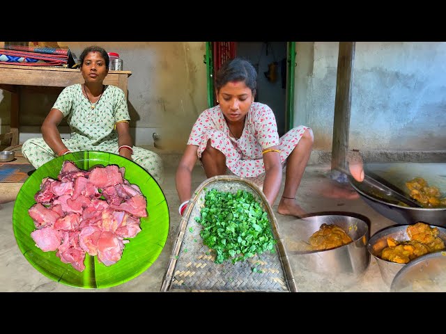 Sunsunia sag with chicken recipe || vagi sag chicken curry || village tribal life