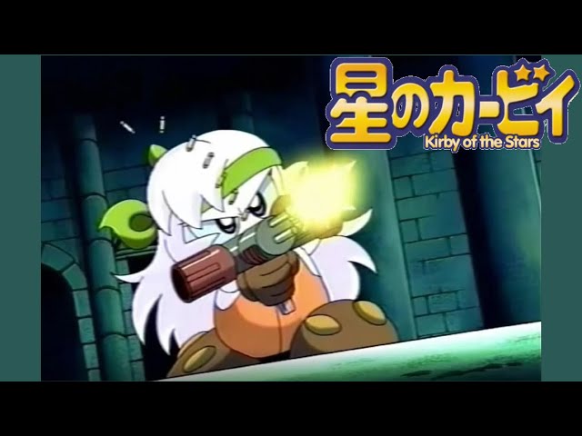 Kirby anime Sirica shooting a machine gun Japanese/English dub comparison