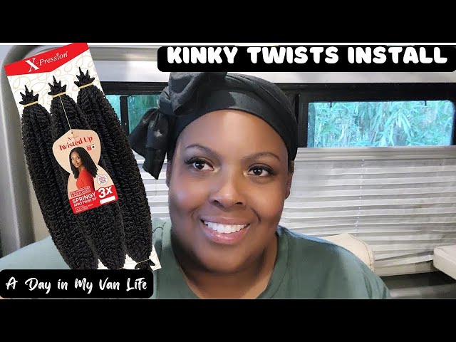 Kinky Twist Install w/Outre X-pression Springy Afro Hair | Solo Female Traveler | Full-time Van Life