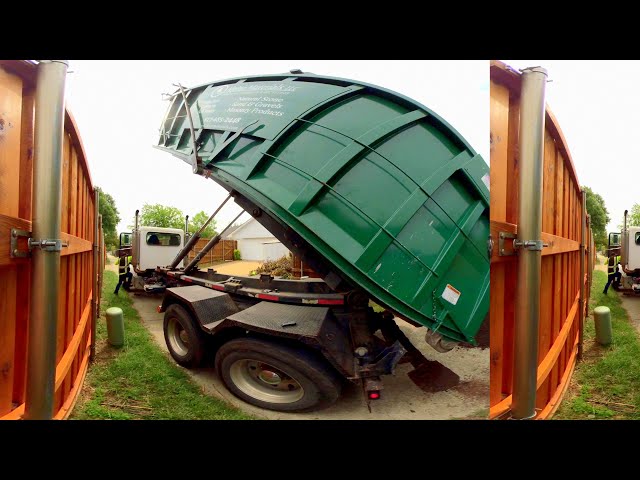 Dump Truck Dropping 20 Cubic Yards of Dirt in 3D VR injected