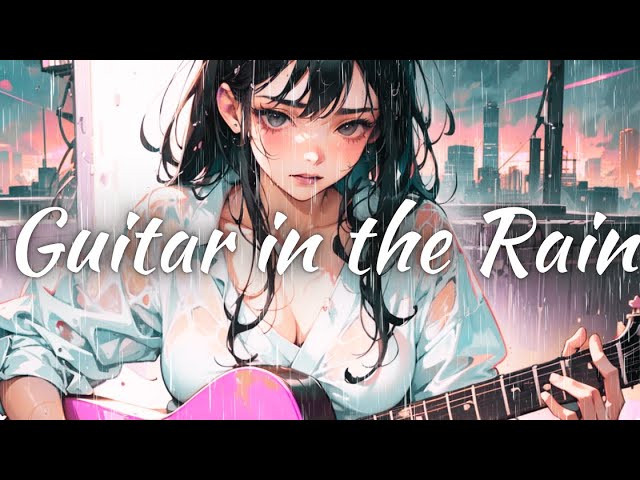 Chill Guitar in the Rain🎸☔[ Tokyo Night Girl ] #shorts