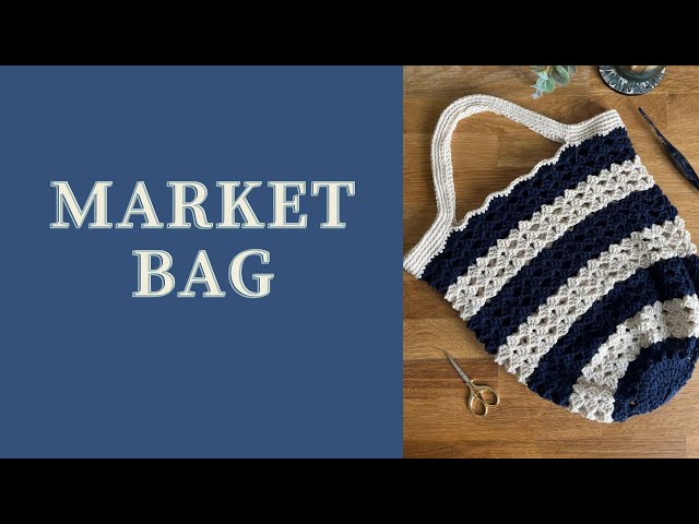 Market bag crochet pattern - beginner friendly, full length tutorial