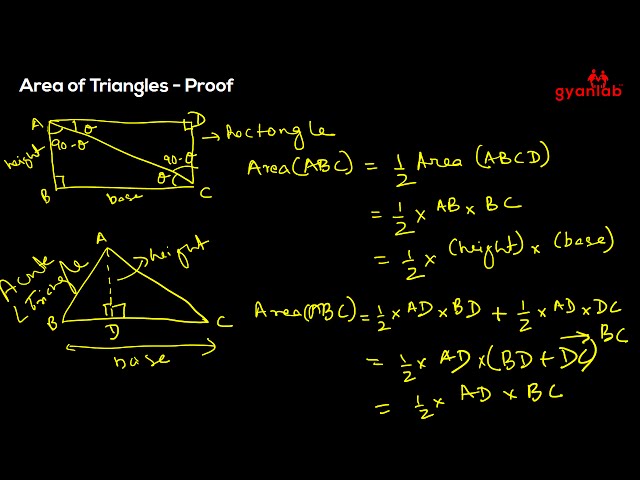 Area of Triangles - Proof | Geometry - Mensuration | GyanLab