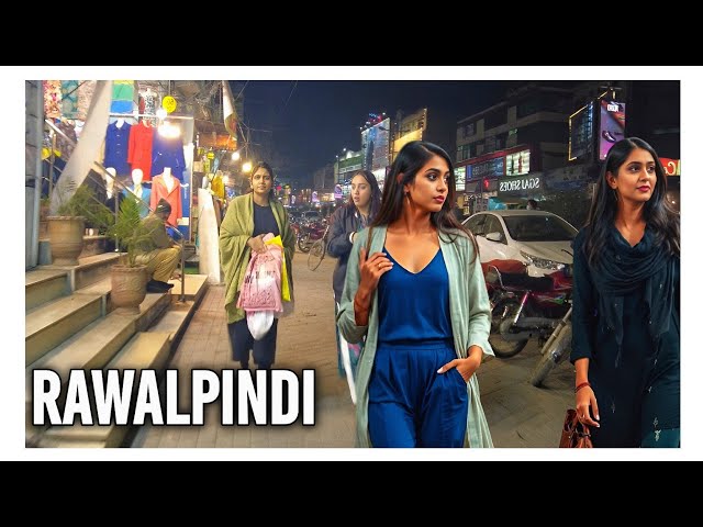 Rawalpindi Night Walk 4K HDR (2025) | Exploring Commercial Market, Satellite Town