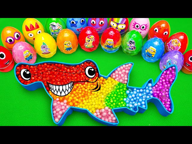 Satisfying ASMR | Making Hammerhead Shark Bathtub by Mix Floam SLIME in Rainbow Eggs CLAY Coloring