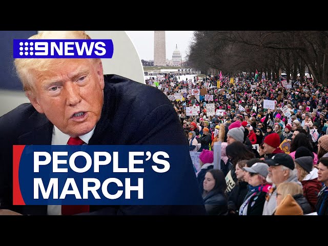 Thousands protest against Donald Trump | 9 News Australia