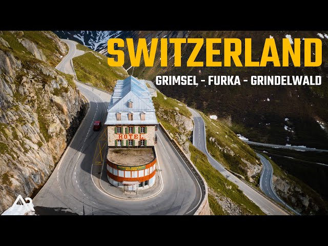 Adventure Biking the FURKA and GRIMSEL pass in Switzerland (and swimming in a glacial lake)