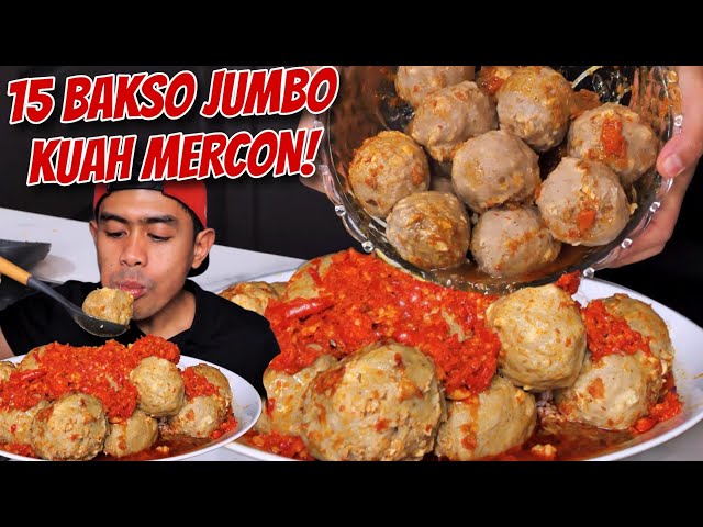 BUKA PUASA PAKE 15 BAKSO KUMBO KUAH MERCON + NASI !