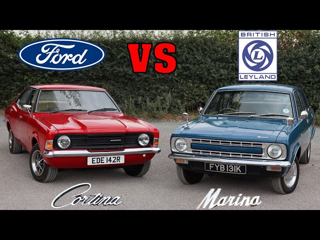 Morris Marina vs Mk3 Cortina - Ford vs British Leyland 70s Shootout! (1971 1.8 Super/1977 1.6 L)