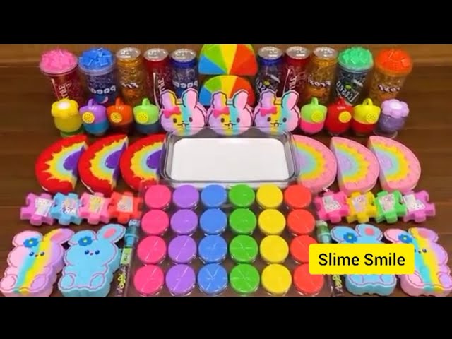 RABBITS slime| Mixing random into GLOSSY Slime | #Satisfying Slime Video #ASMR