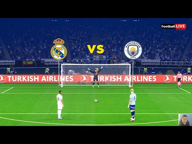 Real Madrid vs Man City - Penalty Shootout 2025 | Mbappe vs Haaland | UEFA Champions League | PES