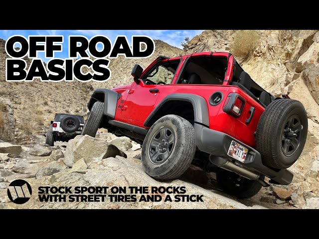 Basic Off Road Tips for Beginners in a Bone Stock Jeep Wrangler JL 2 Door Sport plus Rock Crawling