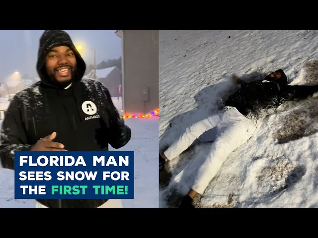 This man from Florida sees snow for the FIRST TIME 🤯 | LOVE THIS!