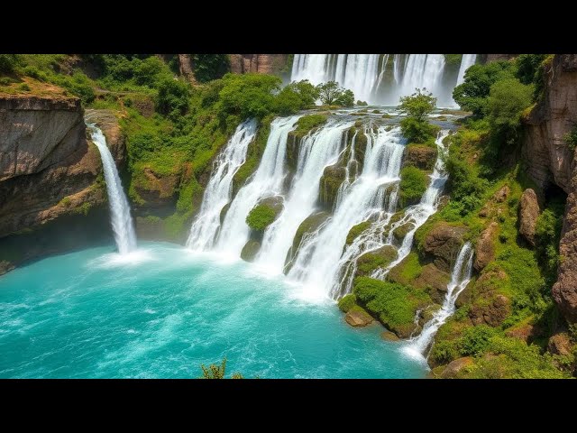 Relaxing Waterfall Sounds & Soothing Music for Sleep, Meditation & Stress Relief