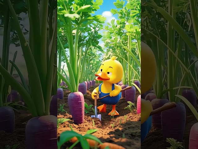 Lovely ducks grow vegetables. #pretty #delicious #funny #cute #duck #shorts  #cartoon #cheery