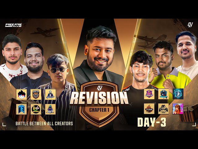 Creators Tournament | Revision Chapter 1 Day 3 #freefire #freefirelive #rockyrdxlive