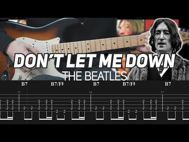 The Beatles - Don't Let Me Down (Guitar Lesson with TAB)