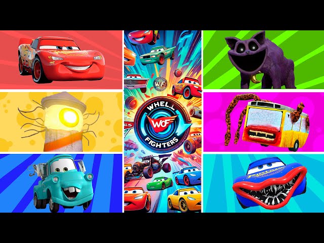 🌟 NEW Wheel of Monster !!  McQueen , Bus Eater , CatNap , Mater Car Eater , Lighthouse ...