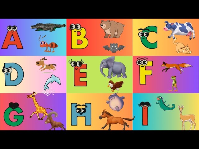 Animals ABC Phonics Song (2 words) | A is for Alligator, A is for Ant | Nursery Rhymes