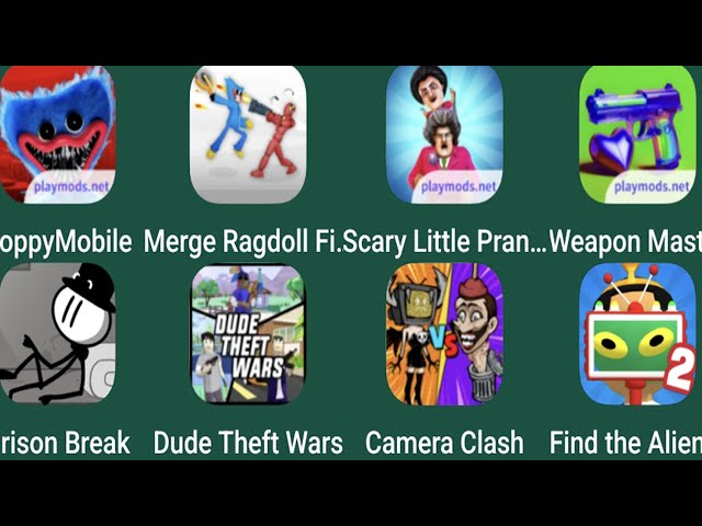 PoppyMobile, mergeragdoll, scary little prankster, weapon master, prison break, camera clash, fin...