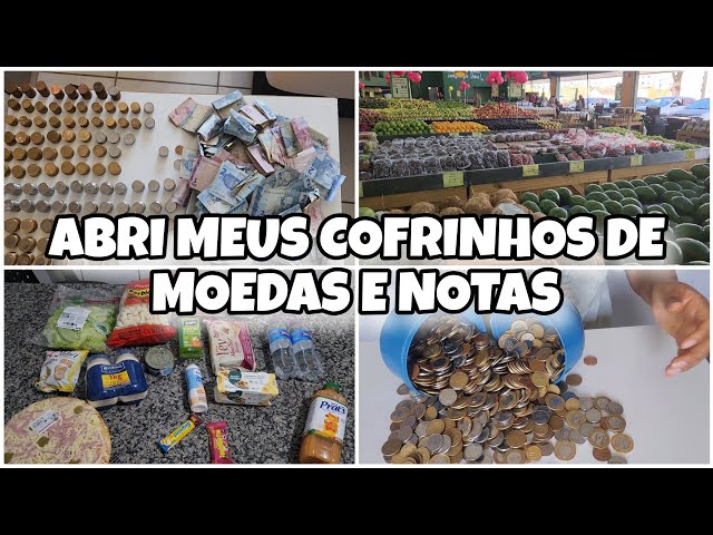 ABRI MEUS COFRINHOS - ME SURPREENDI COM OS VALORES - COMPRAS DE SUPERMERCADO E SACOLÃO