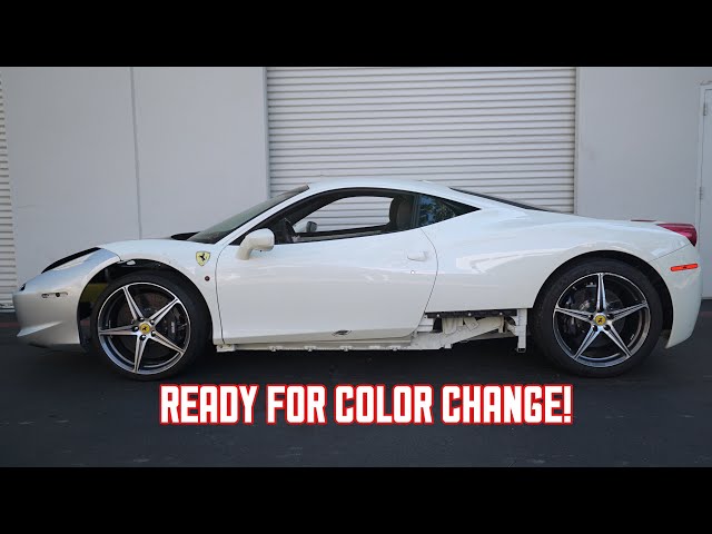 My WRECKED Ferrari 458 gets Bondo work and ready for Color!