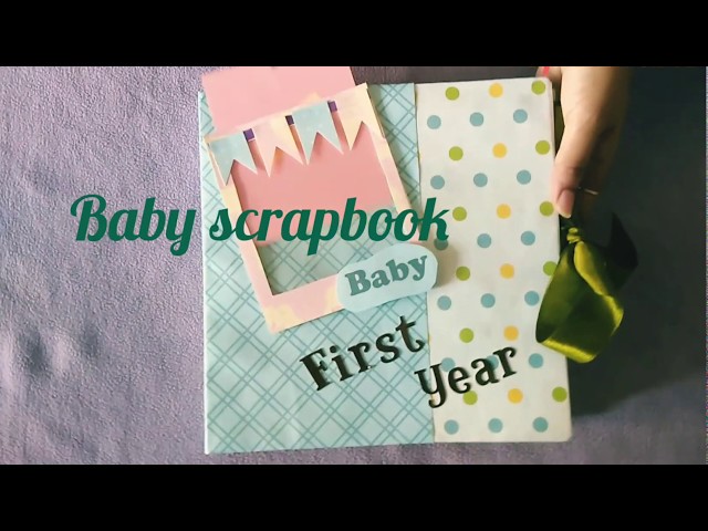 Baby scrapbooking ideas,Album,Handmade Baby Boy scrapbook,First year record Book DIY @Papersai arts