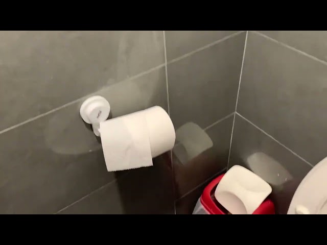 Red trash toilet