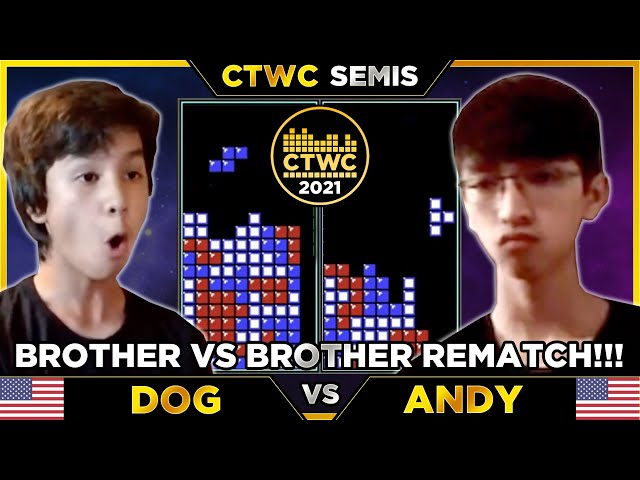 Brothers' Rematch!! - 2021 CTWC Tetris Semifinal 2 - Dog vs. Andy - Tetris World Championship