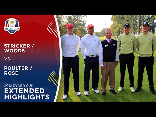 Tiger Woods & Steve Stricker vs Ian Poulter & Justin Rose | Extended Highlights | 2012 Ryder Cup