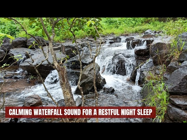 Calming Waterfall sound for a Restful Night and stress relief | soothing water sounds